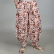 شلوار خمره ای طرح دار