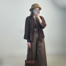 شومیز پری آستین سه ربع کمرگت